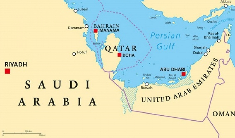 Страны-соседи Арабских Эмиратов и их столицы на карте